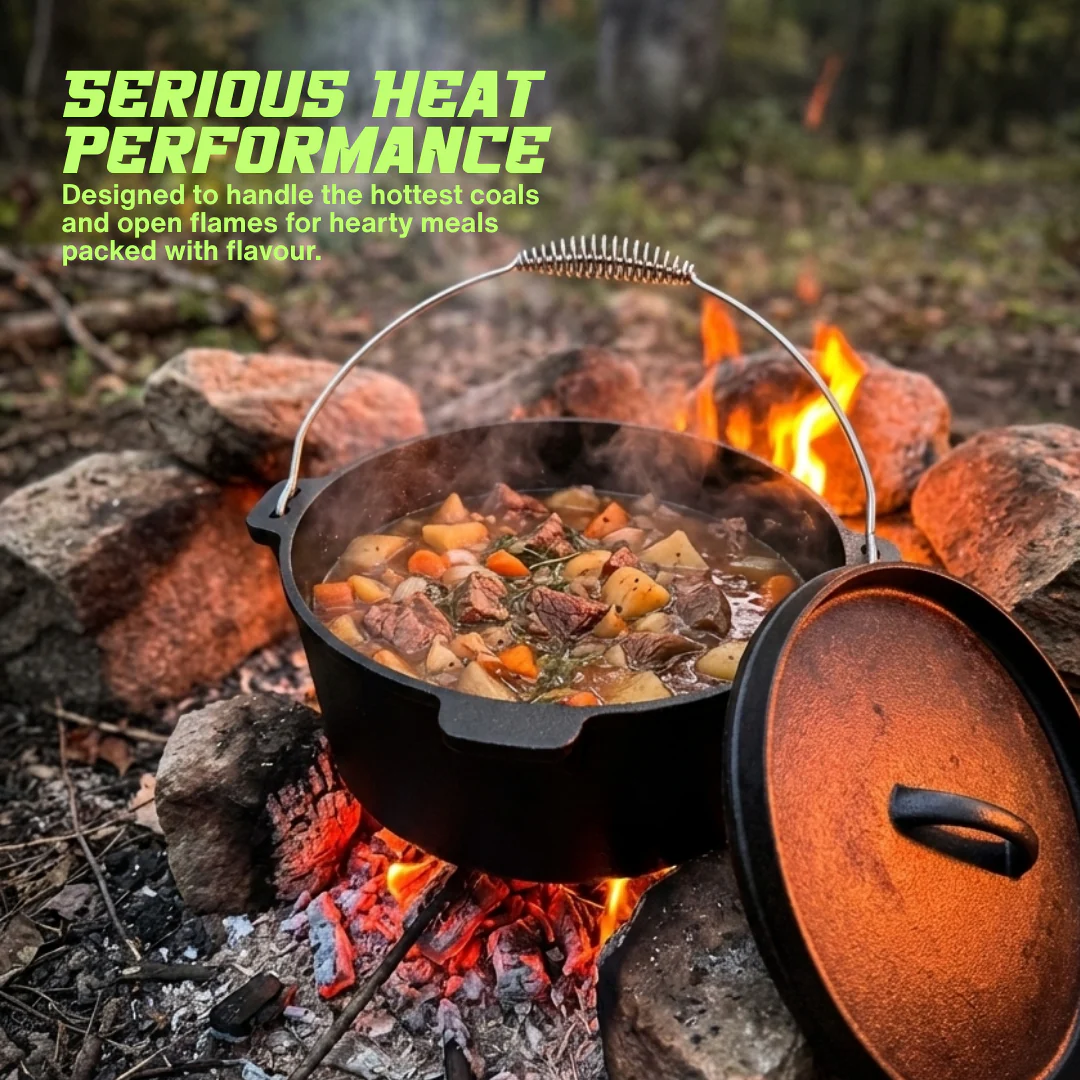 10pc Cast Iron Campfire Cook Set - Image 4