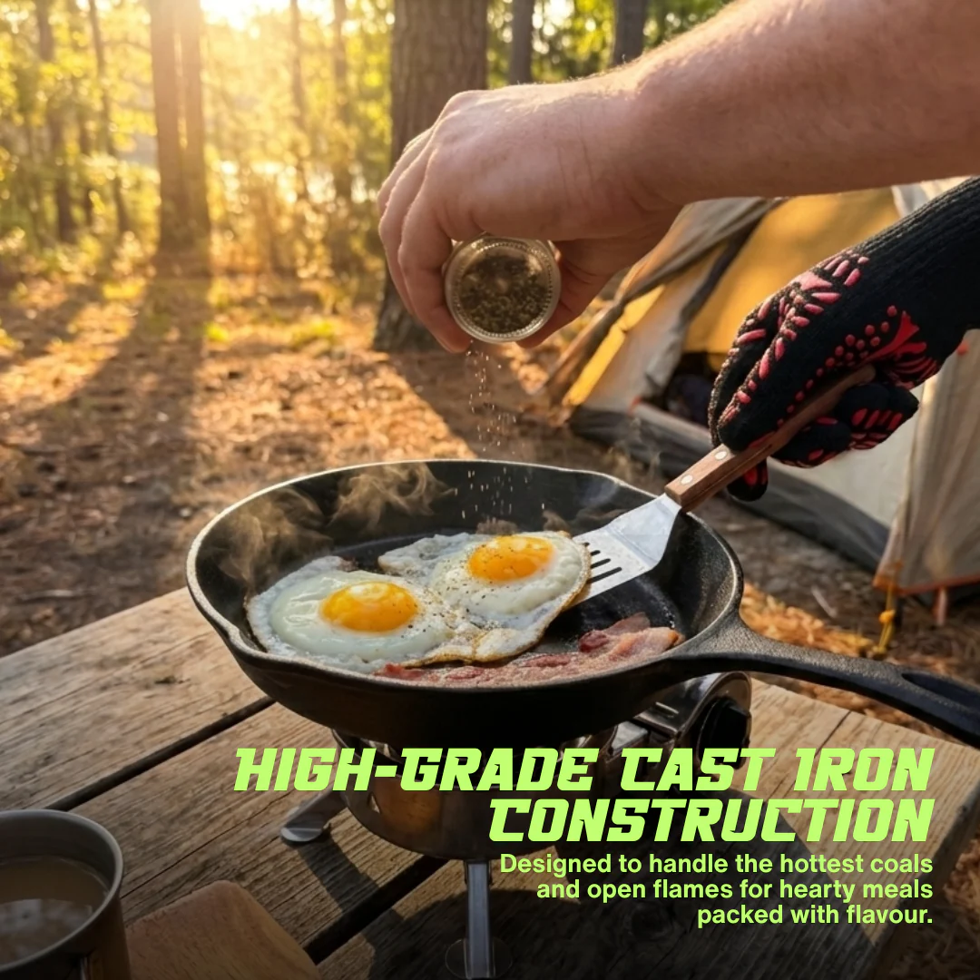10pc Cast Iron Campfire Cook Set - Image 6