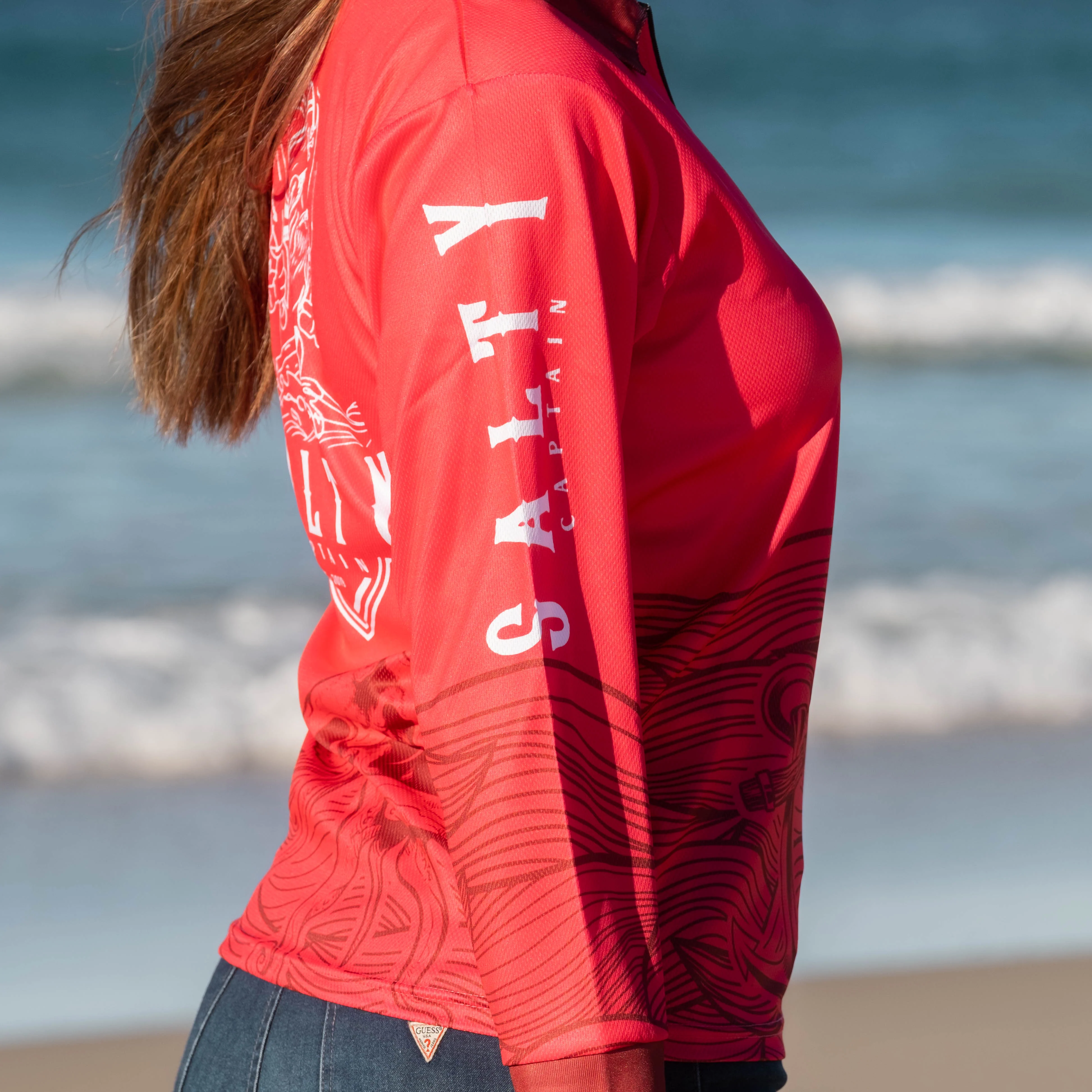 Salty Captain Fishing Shirt - Pink - Image 3