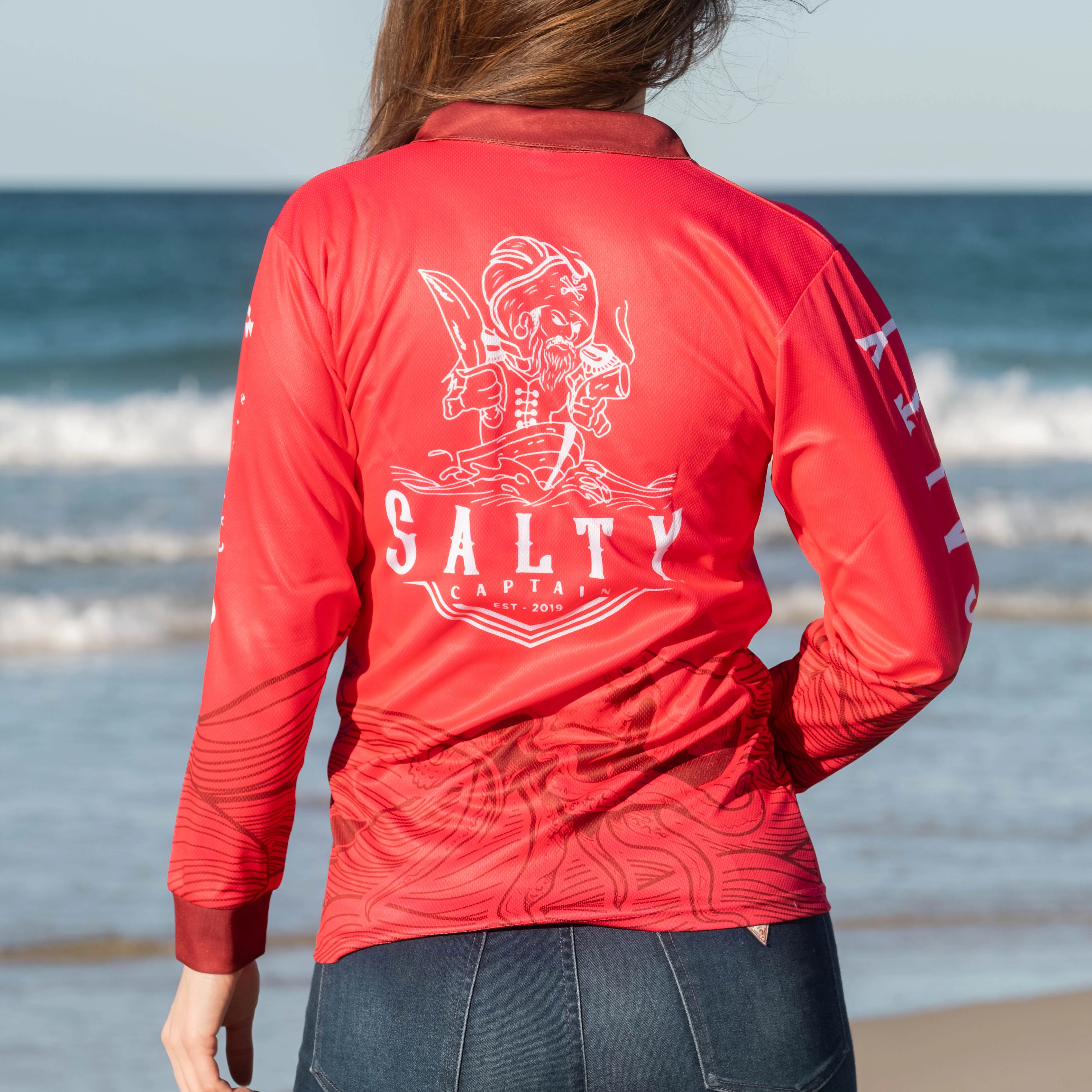 Salty Captain Fishing Shirt - Pink - Image 4
